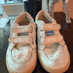 Golden Goose Kids White Velcro Sneakers